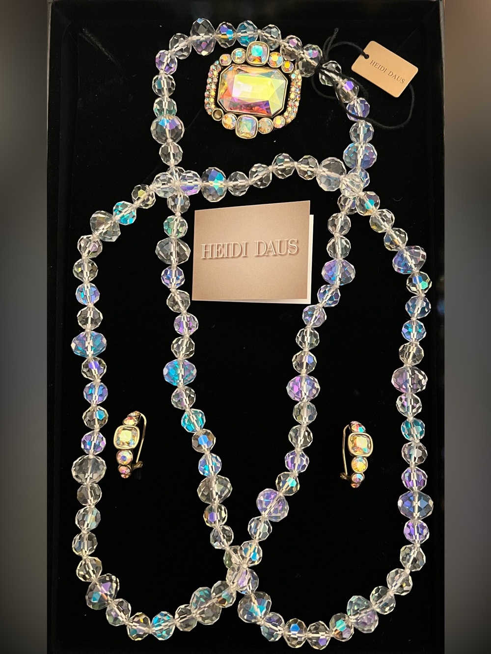 Heidi Daus Classic Choice Set Necklace Earrings and Pin Brooch